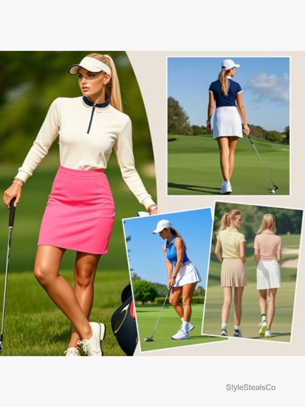 2 Pack Skorts For Women Knee Length With Pockets Golf Tennis Athletic View 6